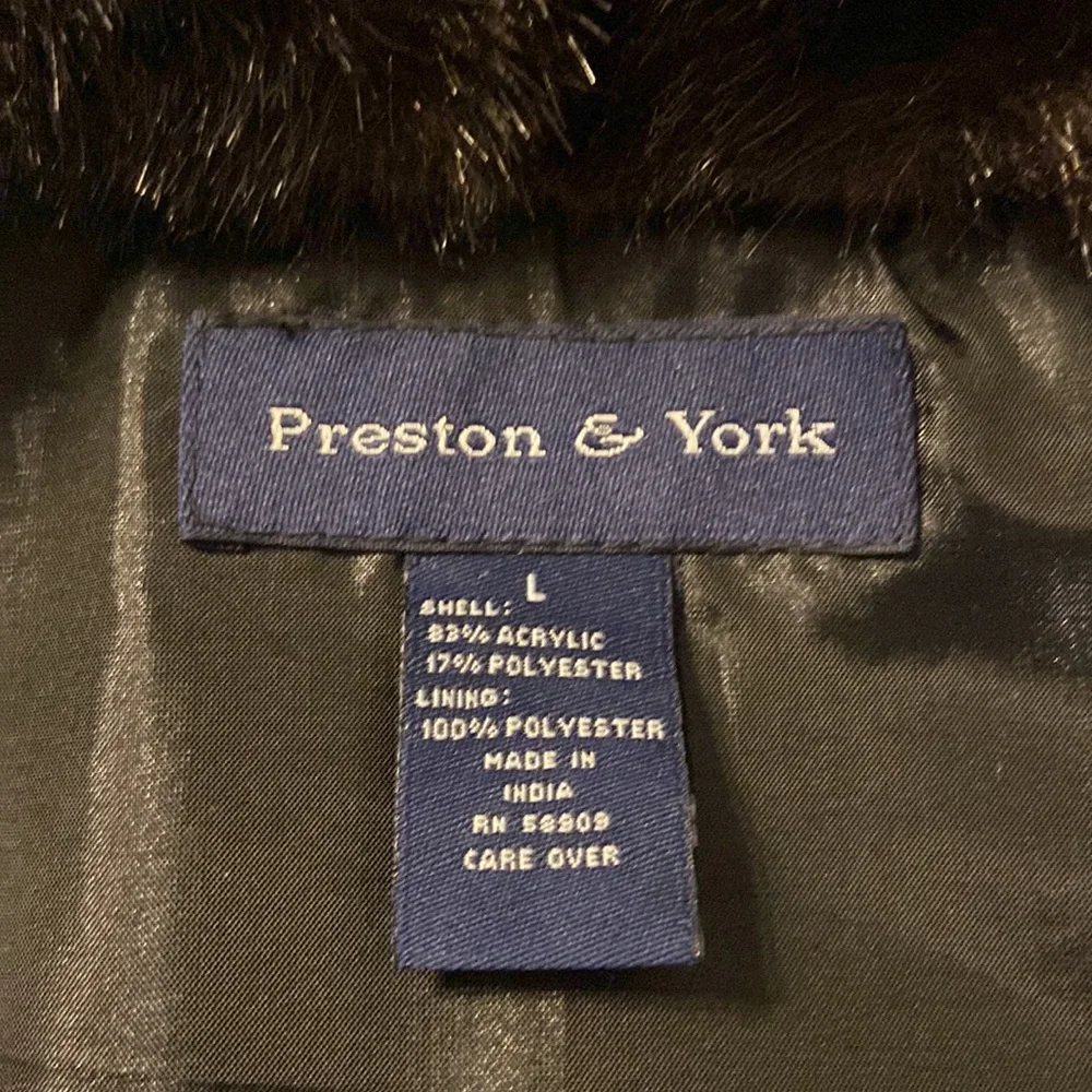Faux Mink Preston & York Vest size L excellent condition long 24” bust 38” - Picture 6 of 8